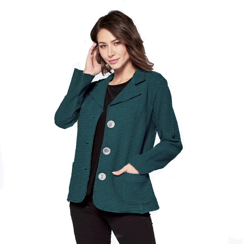 Focus Button Front Waffle Knit Jacket in Dark Green - SW203-TL - Size L Only! Herringbone Jacket Houndstooth Jacket Plaid Jacket Focus Button Front Waffle Knit Jacket in Dark Green - SW203-TL - Size L Only! Herringbone Jacket Houndstooth Jacket Plaid Jacket