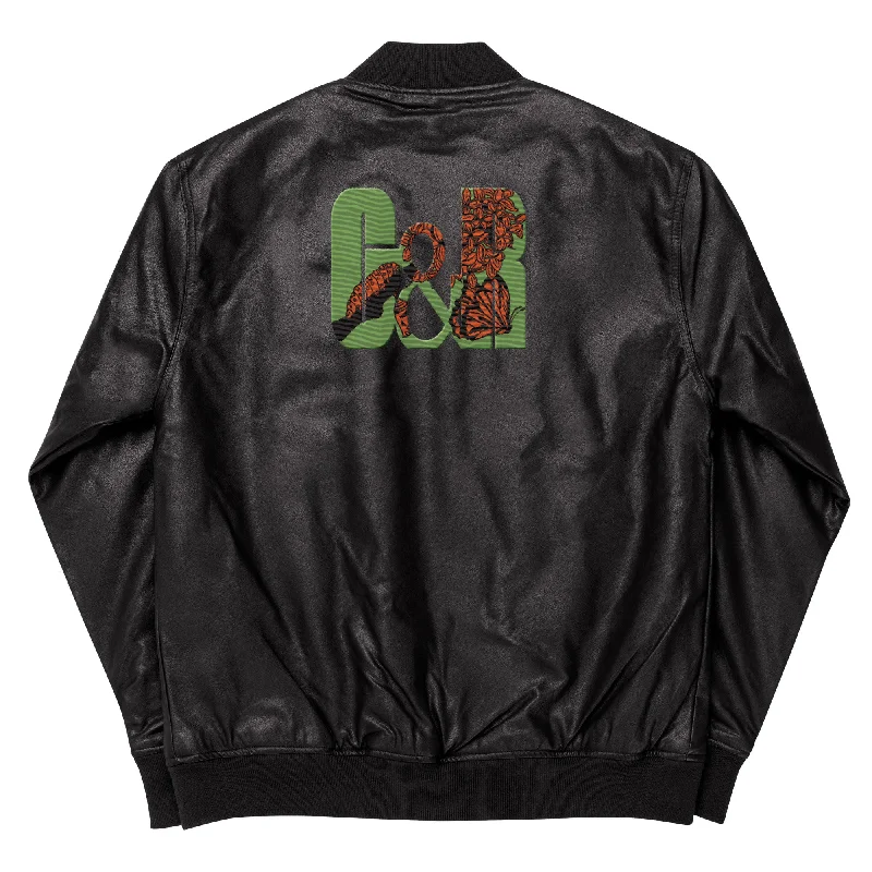 Black Leather Bomber Jacket-Embroidered Orange G&R Print Herringbone Jacket Checkered Jacket Solid Jacket Black Leather Bomber Jacket-Embroidered Orange G&R Print Herringbone Jacket Checkered Jacket Solid Jacket