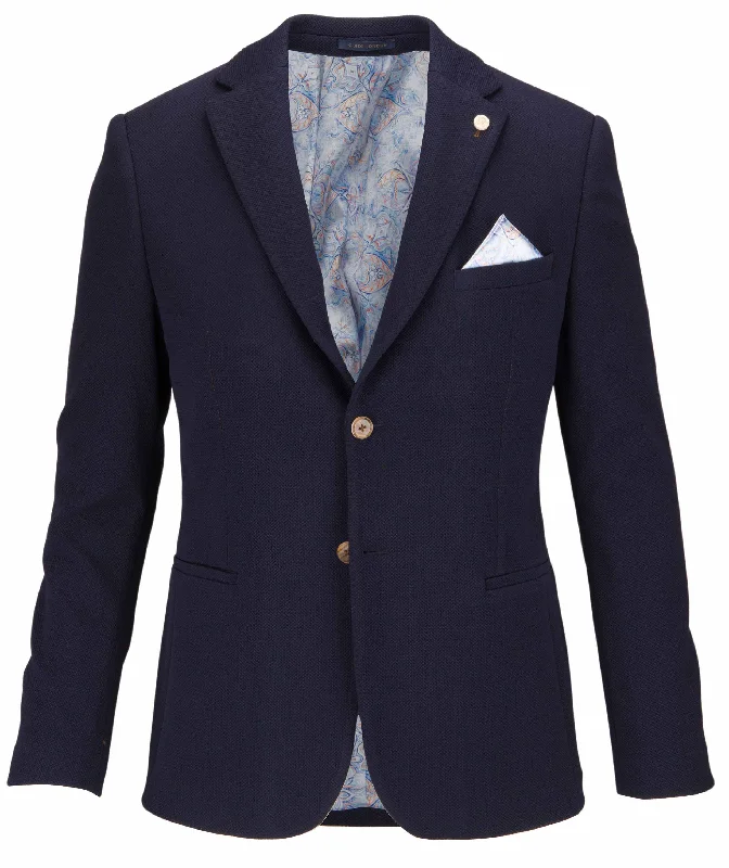 Guide London Jersey Jacket - Navy Satin Fabric Silk Fabric Chiffon Fabric