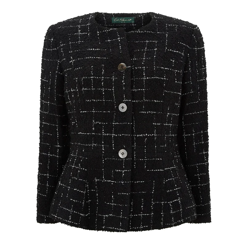 Hazel Tailored Glitter Check Wool Jacket Toggled Jacket Drawstring Jacket Belted Jacket Hazel Tailored Glitter Check Wool Jacket Toggled Jacket Drawstring Jacket Belted Jacket