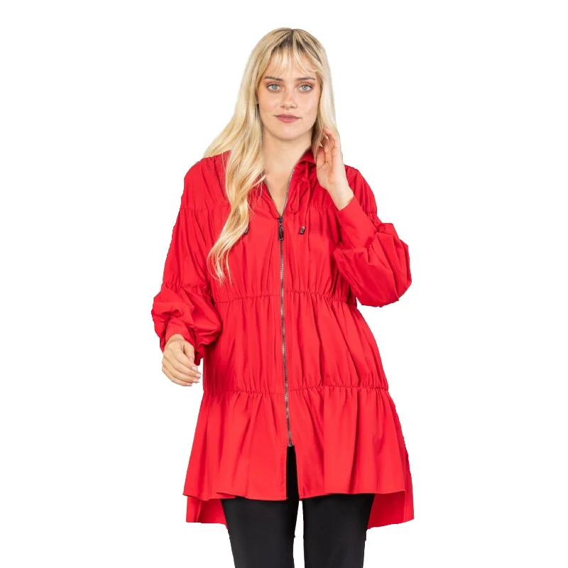 IC Collection Zip Front Parachute Jacket in Red - 8420J-RED Fleece Jacket Down Jacket Feather Jacket IC Collection Zip Front Parachute Jacket in Red - 8420J-RED Fleece Jacket Down Jacket Feather Jacket