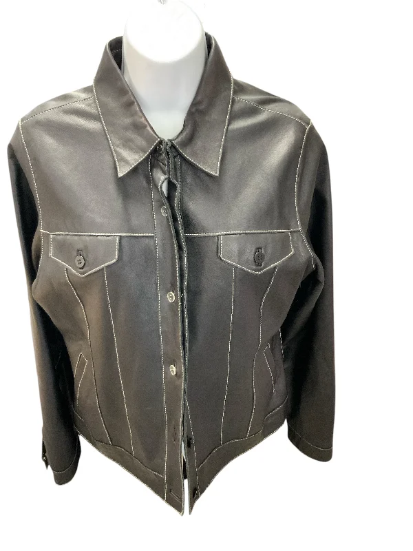 ISDA & Co. Women's Leather Jacket M Plaid Jacket Tartan Jacket Houndstooth Jacket
