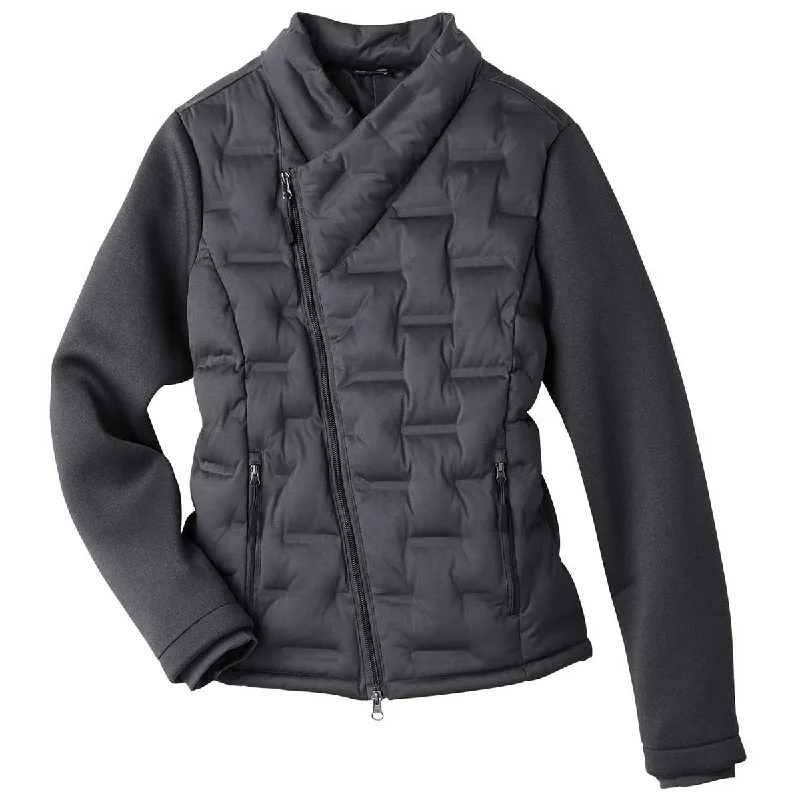 North End Women's Carbon/Black Heather/Black Pioneer Hybrid Bomber Jacket Wool Jacket Cashmere Jacket Tweed Jacket North End Women's Carbon/Black Heather/Black Pioneer Hybrid Bomber Jacket Wool Jacket Cashmere Jacket Tweed Jacket