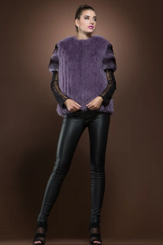 Purple Fox and Chinchilla Zipper Fur Jacket Collared Jacket Crew Neck Jacket Turtle Neck Jacket Purple Fox and Chinchilla Zipper Fur Jacket Collared Jacket Crew Neck Jacket Turtle Neck Jacket
