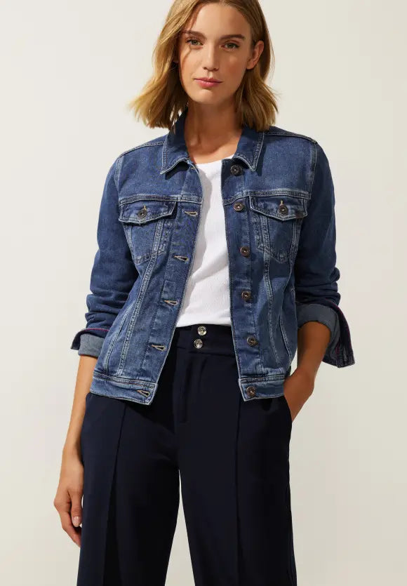 Street One denim jacket indigo wash 211939 Mesh Jacket Canvas Jacket Denim Jacket