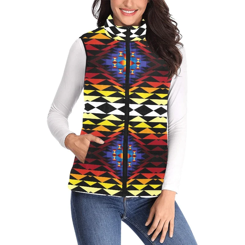 Sunset Blanket Women's Padded Vest Jacket Striped Jacket Polka Dot Jacket Floral Jacket