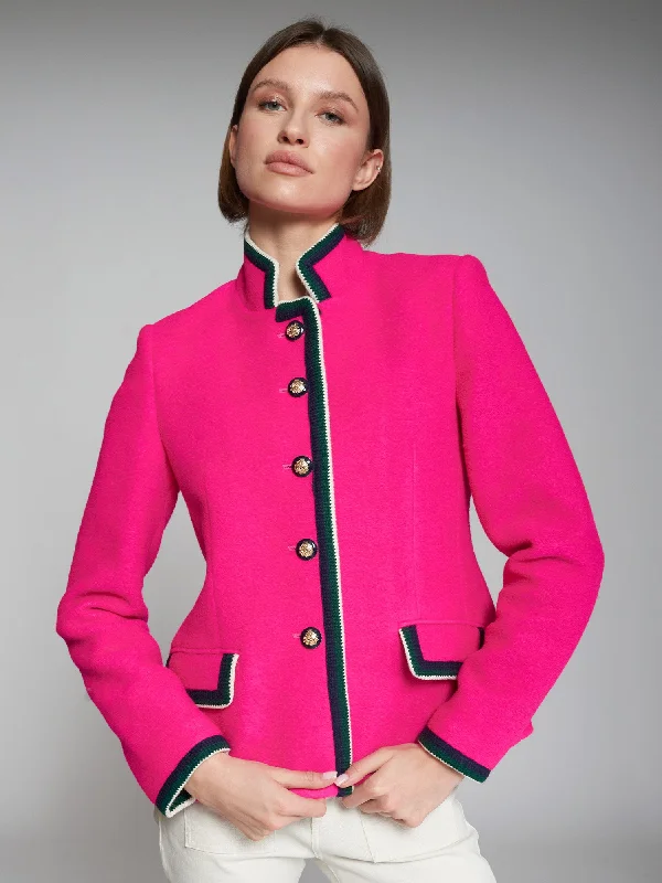 Vilagallo Rosa Fluoro Jacket One-Shoulder Jacket Off-the-Shoulder Jacket Asymmetrical Jacket Vilagallo Rosa Fluoro Jacket One-Shoulder Jacket Off-the-Shoulder Jacket Asymmetrical Jacket