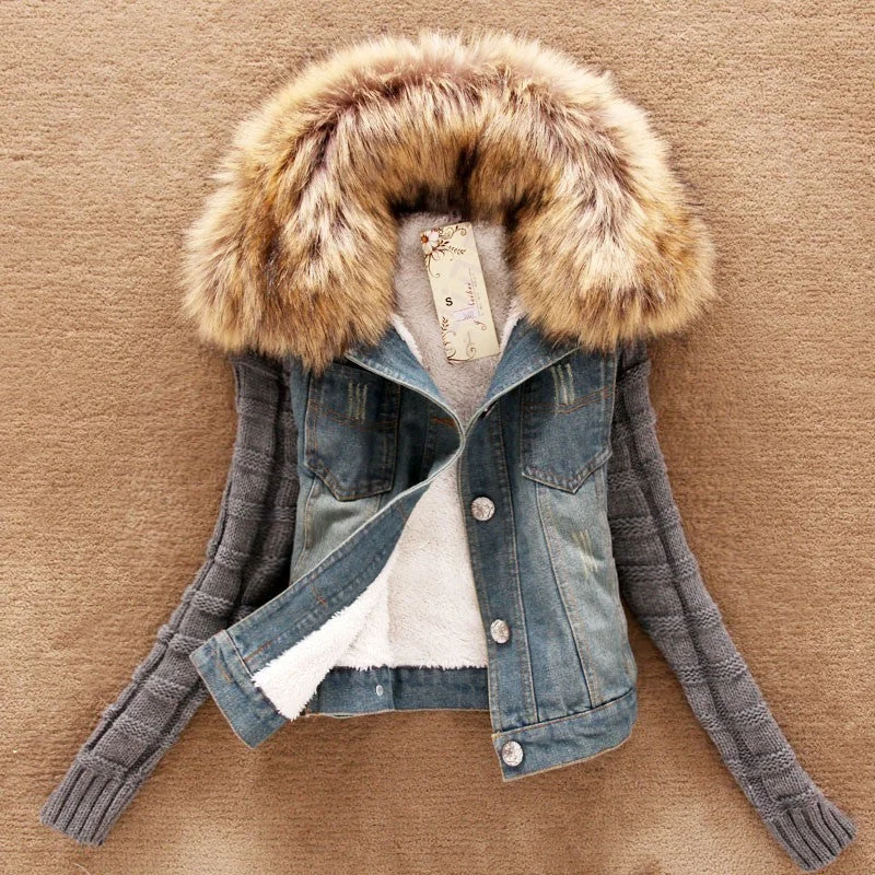 Women's Cowboy Jacket, Large Fur Collar Hooded Fashion Jacket Quilted Jacket Puffer Jacket Insulated Jacket Women's Cowboy Jacket, Large Fur Collar Hooded Fashion Jacket Quilted Jacket Puffer Jacket Insulated Jacket