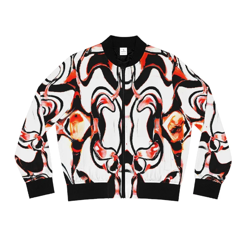 Women's Crimson Rage Bomber Jacket Zippered Jacket Buttoned Jacket Snapped Jacket