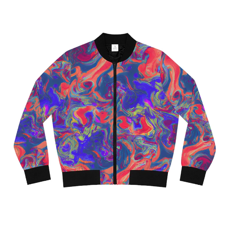 Women's Pastel Dreams Bomber Jacket Appliqued Jacket Beaded Jacket Sequined Jacket