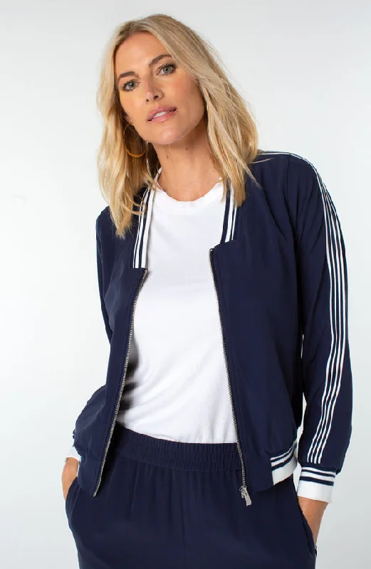Zip Up V-Neck Track Jacket Fleece Fabric Down Fabric Feather Fabric