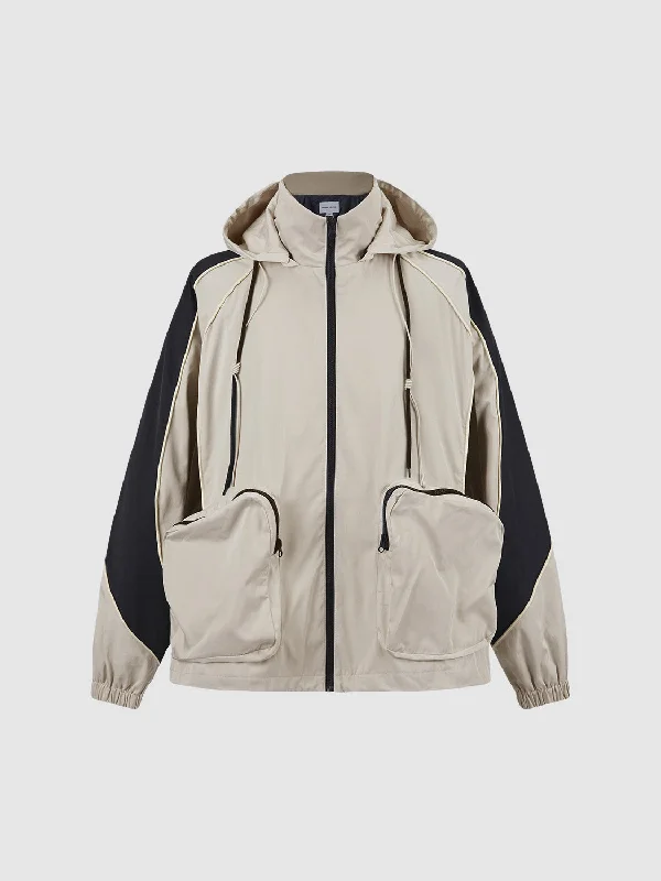 Zipper Front Hooded Oversized Jacket Faux Fur Fabric Real Fur Fabric Shearling Fabric Zipper Front Hooded Oversized Jacket Faux Fur Fabric Real Fur Fabric Shearling Fabric