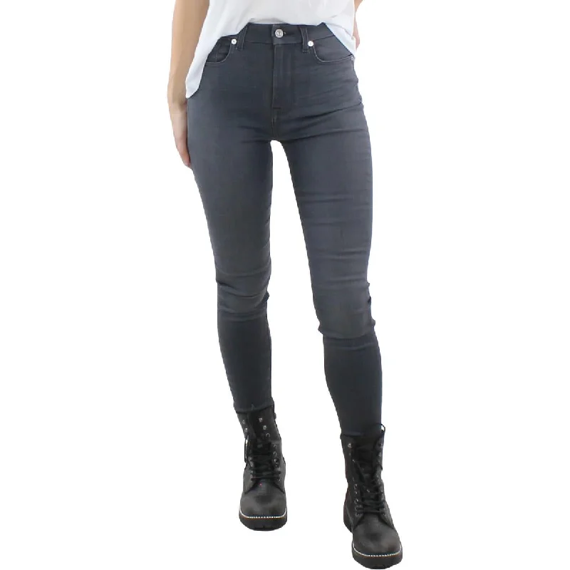 7 For All Mankind Womens High Rise Gray Wash Skinny Jeans Fashionable Slim Fit Jeans 7 For All Mankind Womens High Rise Gray Wash Skinny Jeans Fashionable Slim Fit Jeans