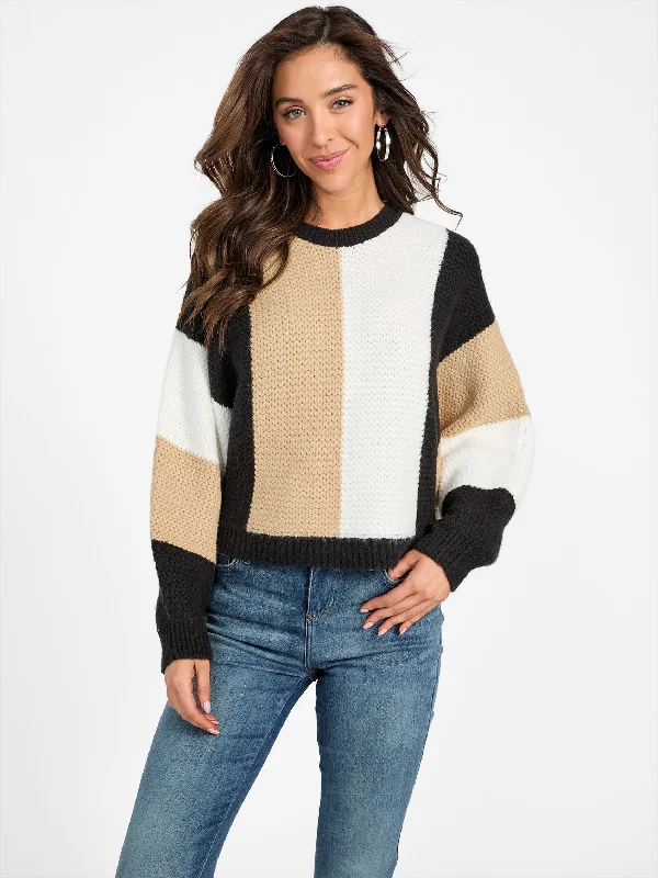Abby Color-Block Sweater Oversized Loose Flowy