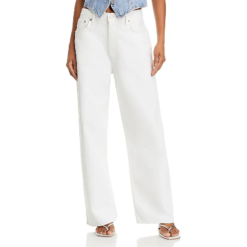 Agolde Womens Low Slung Denim Wide Leg Jeans Fashionable Jeggings Style Jeans