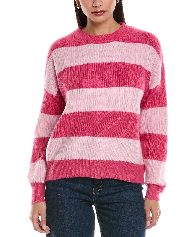 ANNA KAY Fluffy Cashmere-Blend Sweater Embroidered Appliqued Beaded