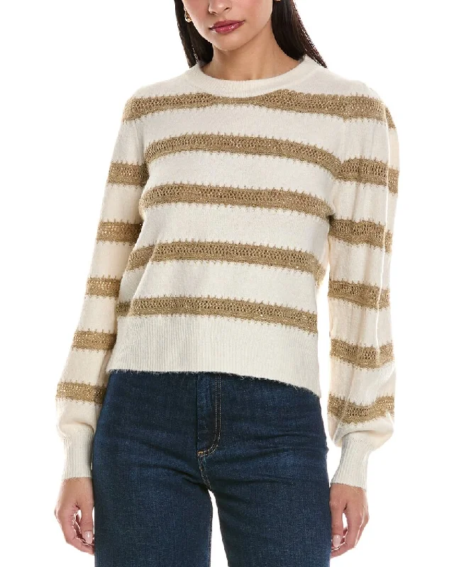 ANNA KAY Herringbone Cashmere-Blend Sweater Spandex Rayon Corduroy