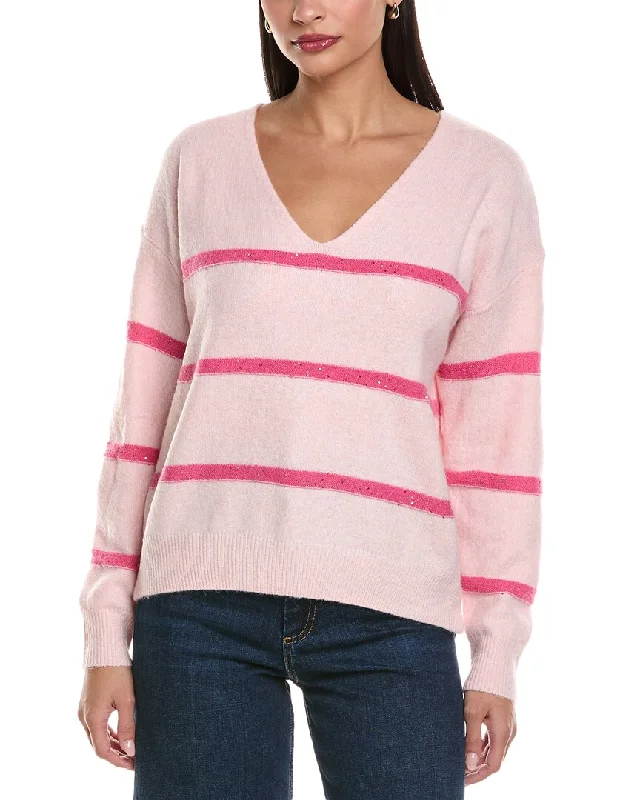 ANNA KAY Kelly Moi Striped Cashmere-Blend Sweater Print Jacquard Patchwork