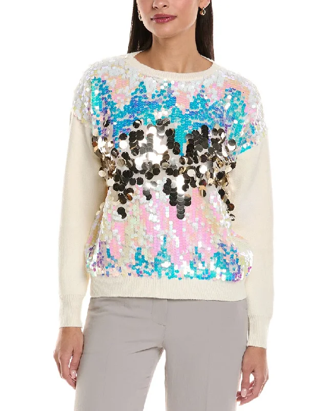 ANNA KAY Sequin Cashmere-Blend Sweater Rayon Fabric Velvet Fabric Corduroy Fabric