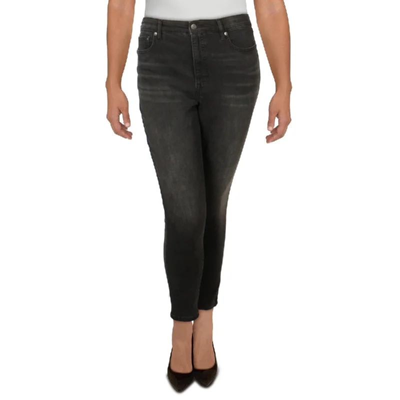 Womens Denim High Rise Skinny Jeans Chic Ripped Jeans