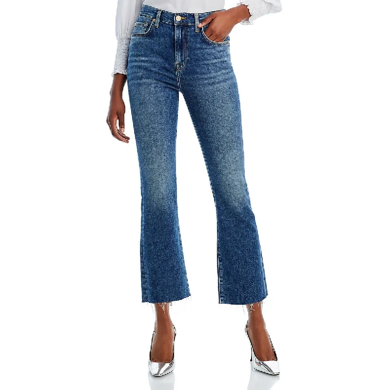 Womens High Rise Stretch Straight Leg Jeans Cozy Relaxed Fit Denim Jeans