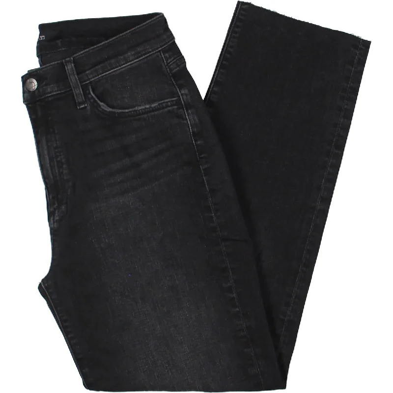 Womens Tomboy High Waist Slim Jeans Comfortable Distressed Straight-Leg Jeans