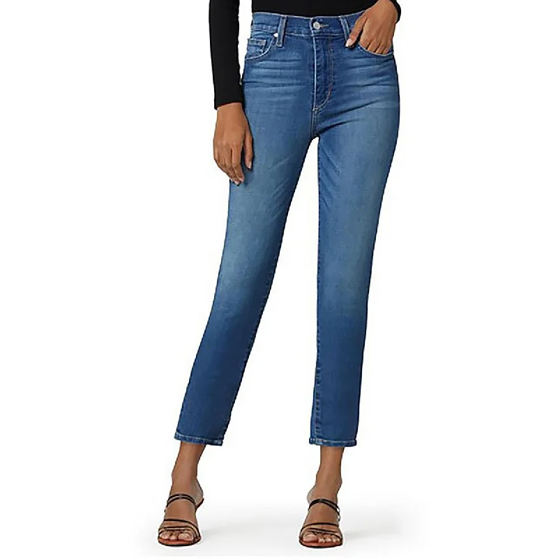 Womens High-Rise Ankle Straight Leg Jeans Stylish Bootcut Denim Jeans