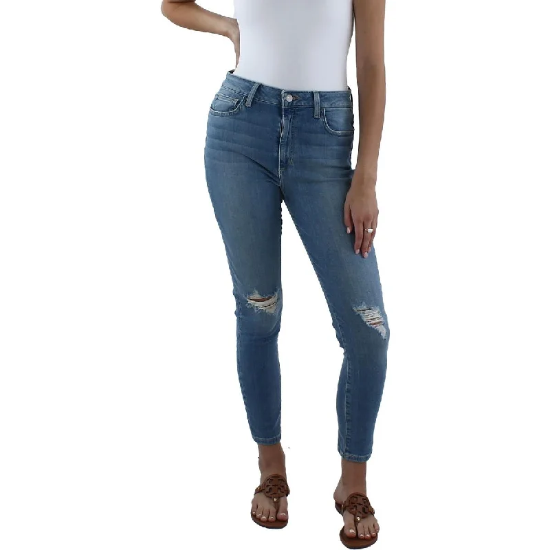 Womens Curvy Distressed Skinny Jeans Trendy Plus Size Jeans