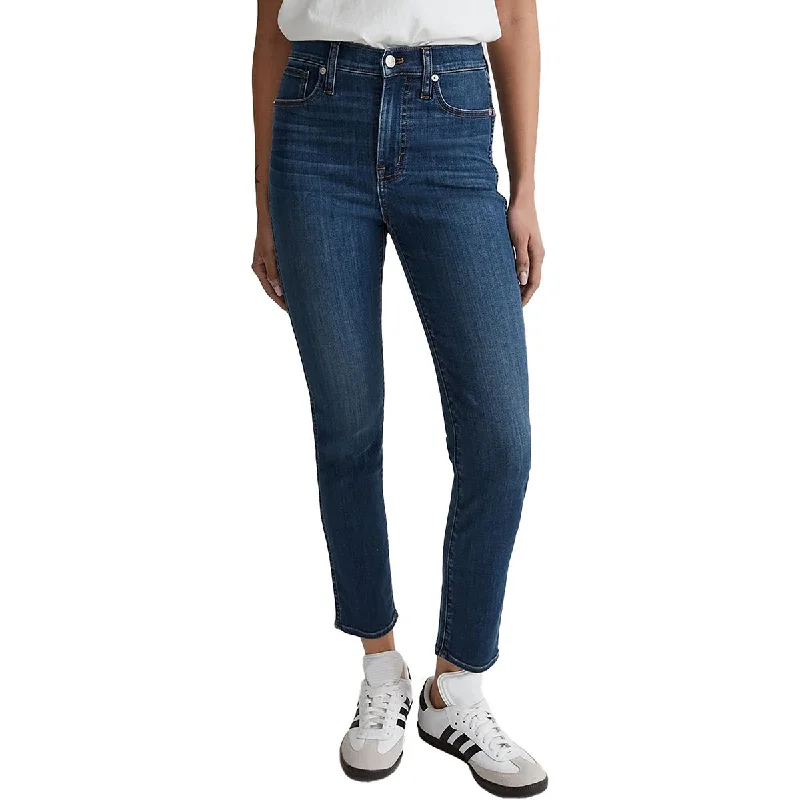 Stovepipe Womens Narrow Leg Dark Wash Ankle Jeans Casual Distressed Skinny Jeans