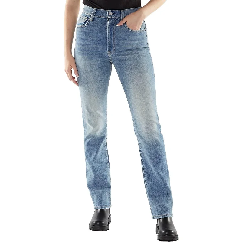 Womens High-Rise Faded Slim Jeans Trendy Skinny High-Waist Jeans