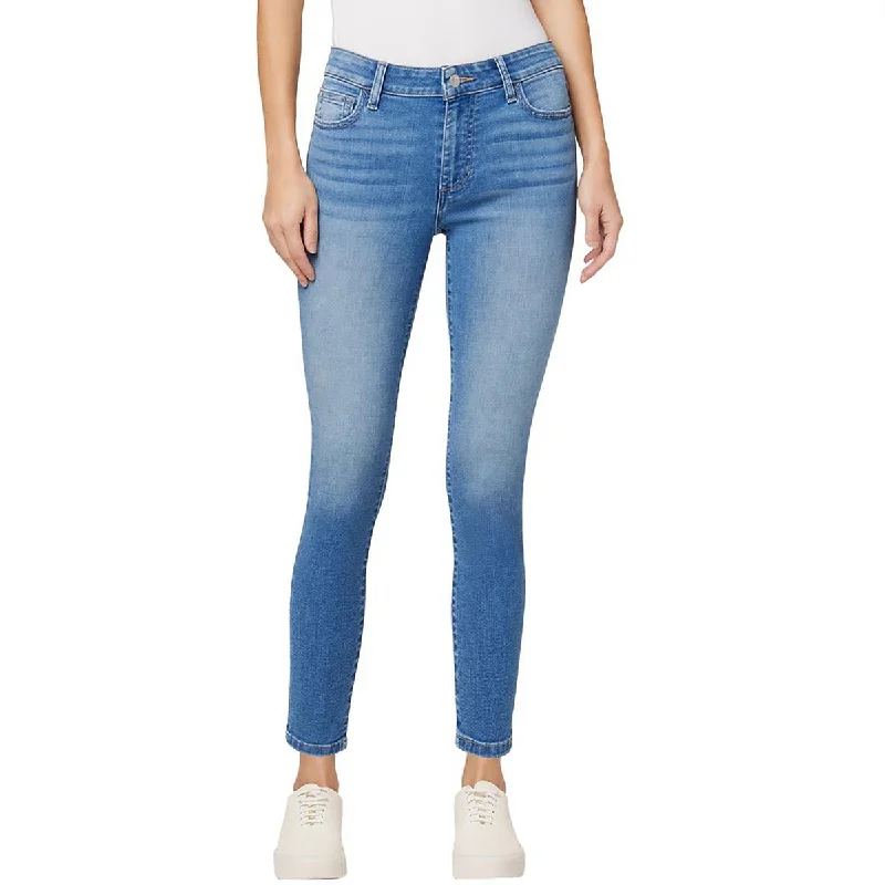 Womens Curvy Skinny Cropped Jeans Cozy Stretch High-Waist Jeans