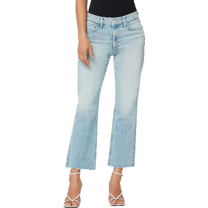 The Callie Womens High-Rise Cropped Bootcut Jeans Comfortable Mid-Rise Jeans