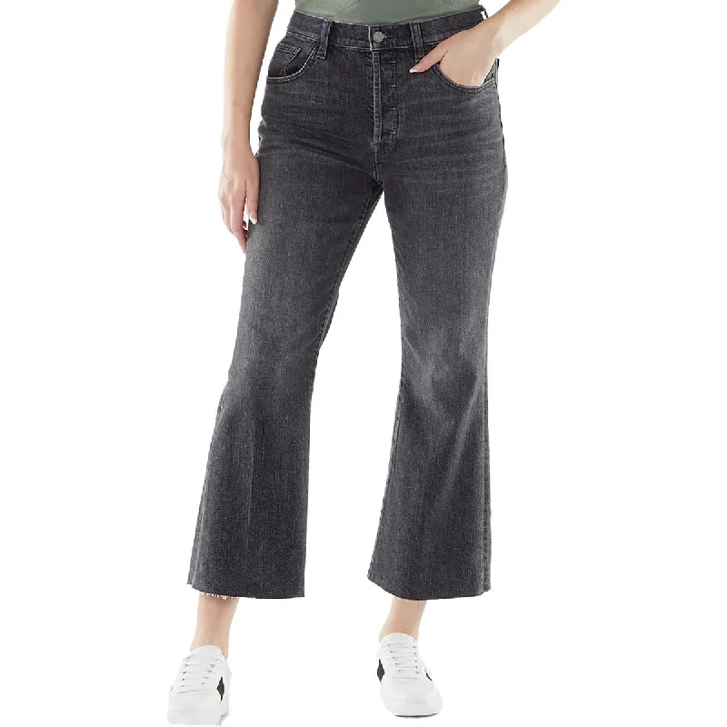 Womens High-Rise Easy Boy Bootcut Jeans Classic Blue Denim Jeans