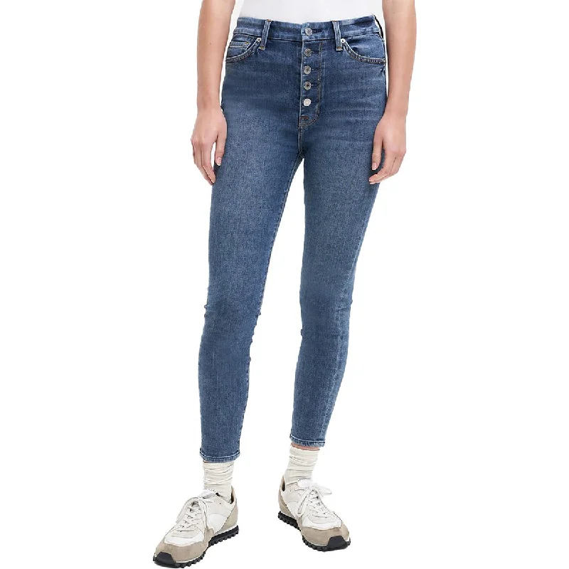 Aubrey Womens Super High Waist Medium Wash Skinny Jeans Comfortable Distressed Straight-Leg Jeans Aubrey Womens Super High Waist Medium Wash Skinny Jeans Comfortable Distressed Straight-Leg Jeans