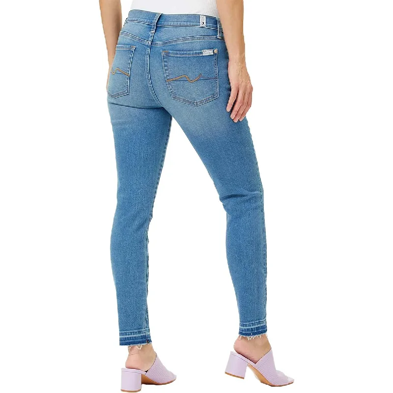 Gwenevere Womens Mid-Rise Ankle Skinny Jeans Trendy Cut-Off Denim Shorts