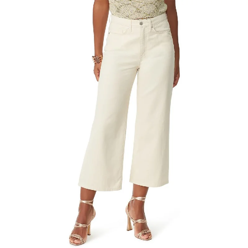 Codie Womens High Rise Ankle Wide Leg Jeans Trendy Vintage Denim Jeans