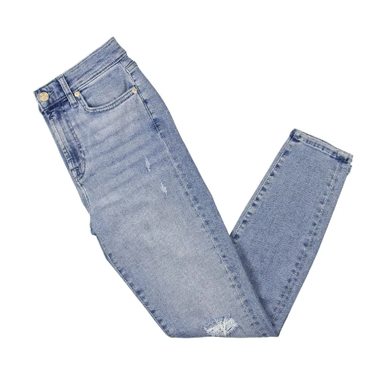 Womens High Rise Distressed Skinny Jeans Stylish Bootcut Denim Jeans