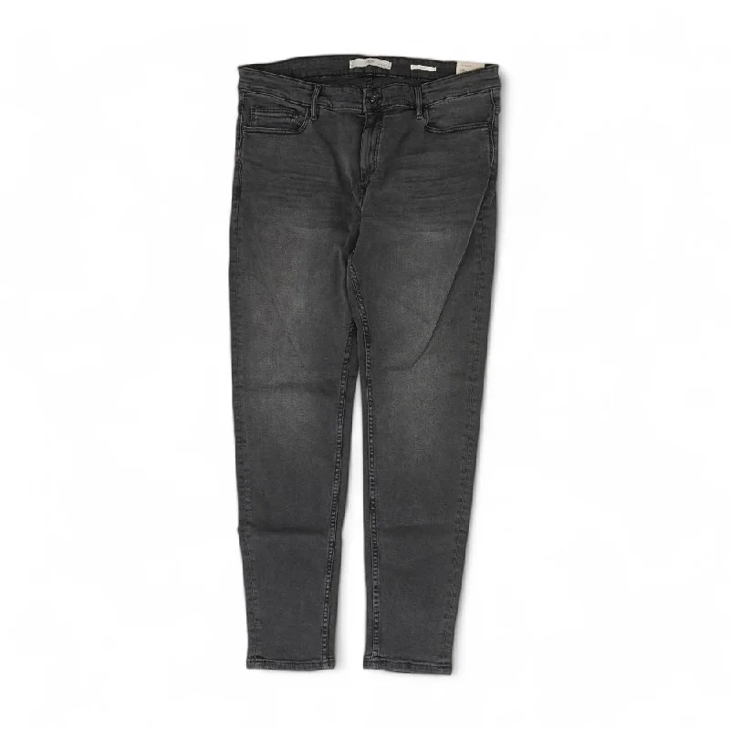 Black Solid Skinny Jeans Chic Dark-Wash Skinny Jeans