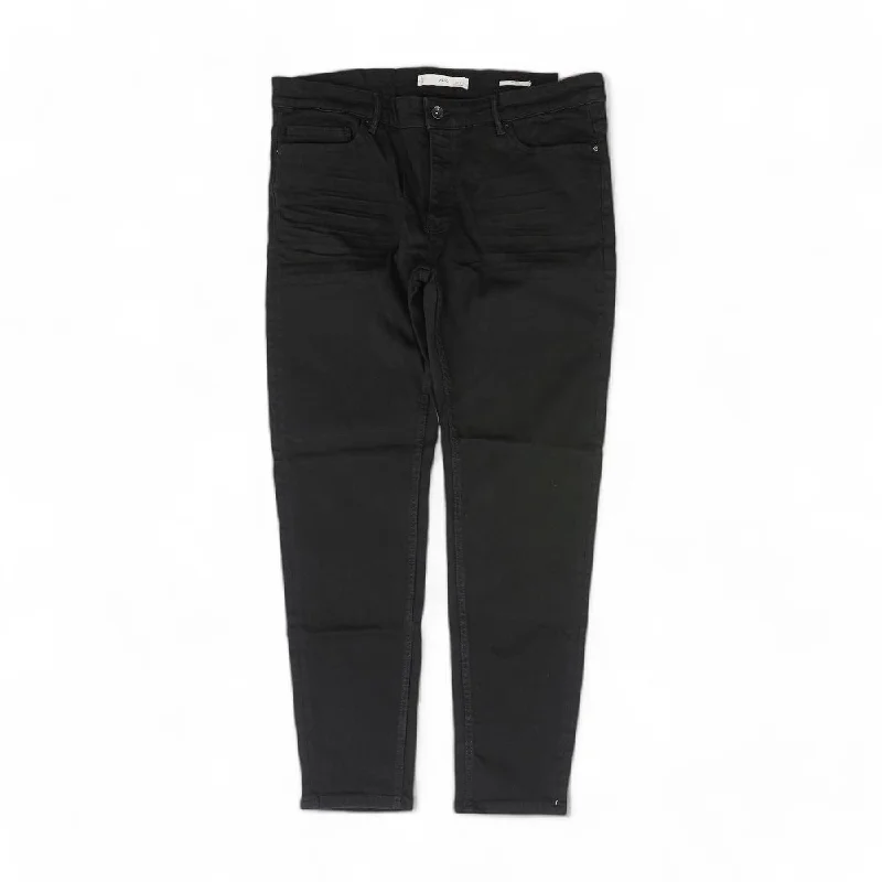 Black Solid Skinny Jeans Casual Light Wash Jeans