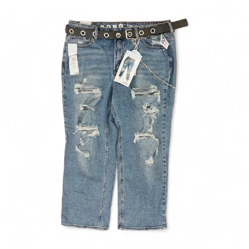 Blue Solid High Rise Straight Leg Jeans Stylish High-Rise Mom Jeans