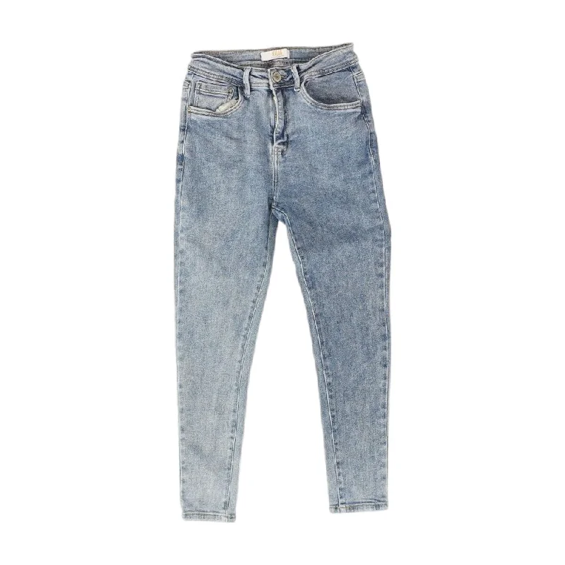 Blue Solid Jeans Stylish High-Rise Mom Jeans