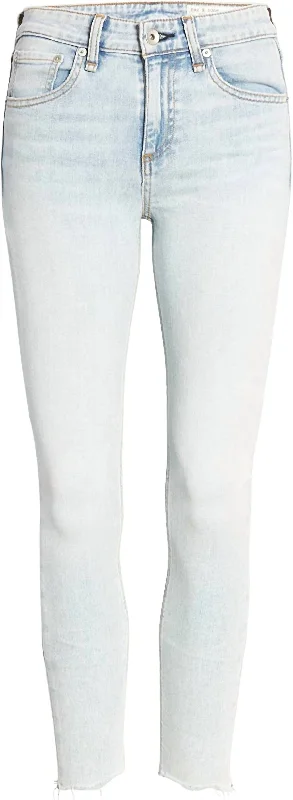 Cate Mid-Rise Ankle Skinny Jeans In Jade Chic Cropped Jeans
