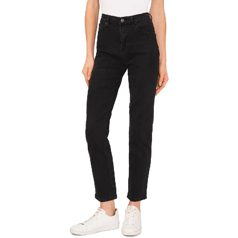 CeCe Womens Straight Leg High Rise Straight Leg Jeans Classic Button Fly Jeans