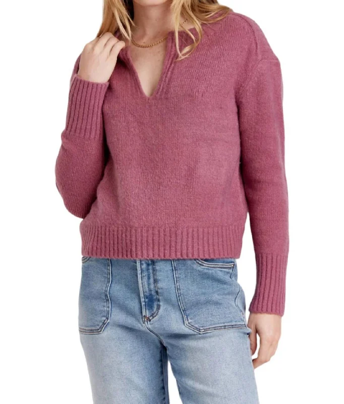 Coraline Sweater In Woodrose Elegant Classic Vintage