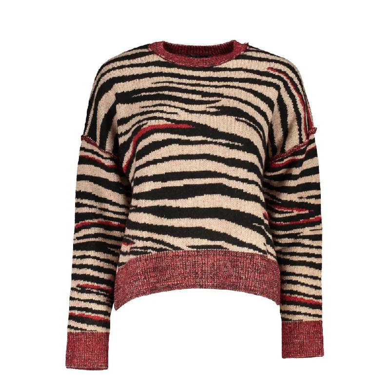 Desigual Eclectic Chic Turtleneck Women's Sweater Satin Blend Silk Blend Wool Blend