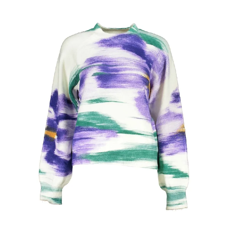 Desigual Elegant Crew Neck Sweater with Contrast Women's Detailing Wool Sweater Cotton Sweater Cashmere Sweater