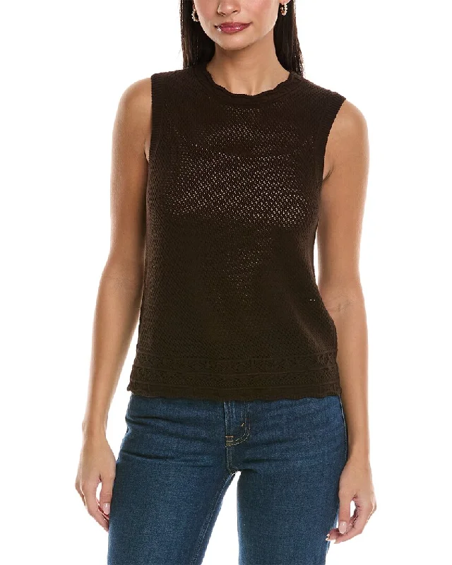 FRAME Denim Pointelle Sweater Elegant Classic Vintage