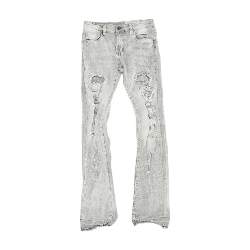 Gray Solid Mid Rise Skinny Leg Jeans Comfortable Low-Rise Jeans
