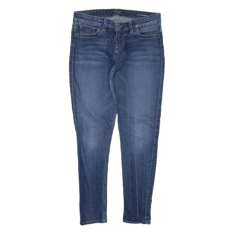 GUESS Jeans Blue Denim Slim Skinny Womens W29 L27 Fashionable Cropped Denim Jeans