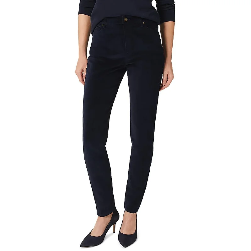 Hobbs Womens Mid Rise Velvet Straight Leg Jeans Casual Loose Fit Jeans